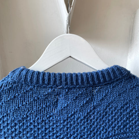 80’s Blue Wool Fishermen Knit - Medium