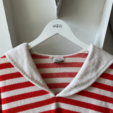 60’s Striped Terry Pullover - Small