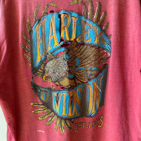 Thrashed 90's Harley Pocket Tee - Large