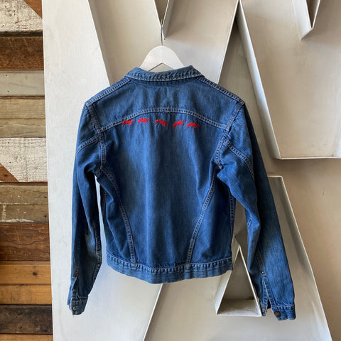 60's Pleated Denim Jacket - Small