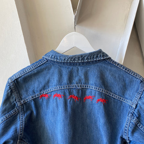 60's Pleated Denim Jacket - Small