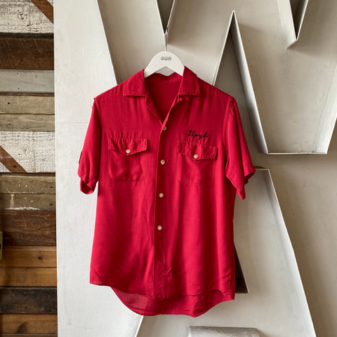 60's Rayon Ford Button Up - Small