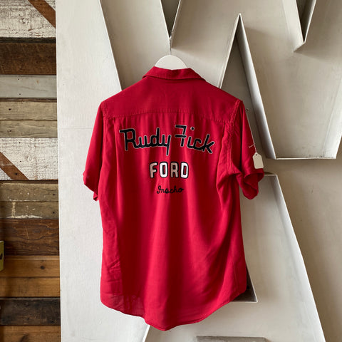 60's Rayon Ford Button Up - Small