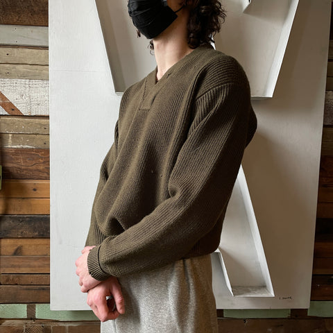 40’s Red Cross Knit Sweater - Large