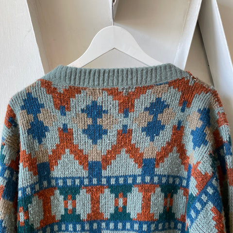 50’s Jantzen Patterned Wool Sweater - XL