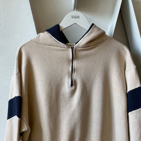 70’s Russell Two Tone Quarter Zip Hoodie - Large