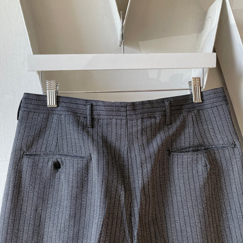 50’s Striped Pleated Trousers - 30” x 29”