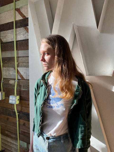 60's Cropped Double Ply Hoodie - XS