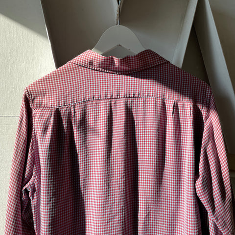 60’s Gingham Loop Collar Shirt - Medium