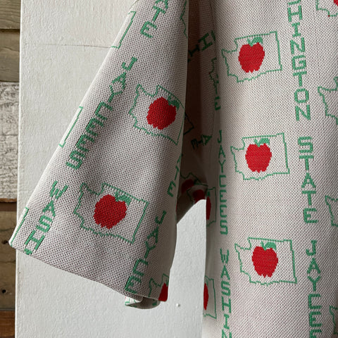 70’s Apple Print Party Shirt - Medium