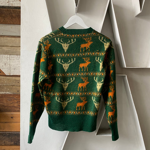 30's Wool Novelty Sweater - Medium