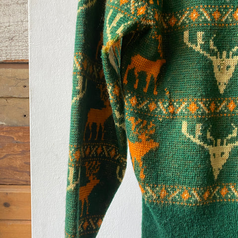 30's Wool Novelty Sweater - Medium