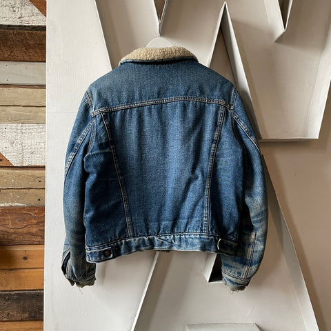 70’s Silver Spur Sherpa Denim Jacket - Large