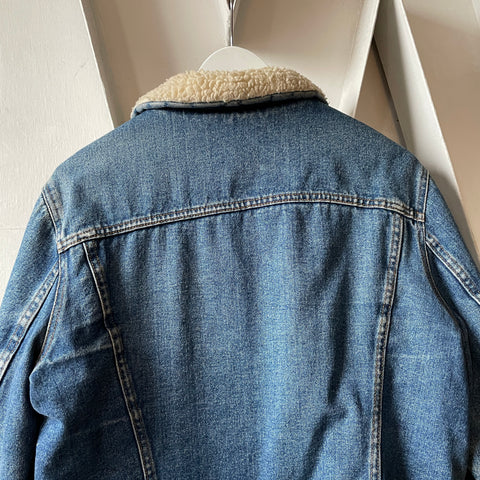 70’s Silver Spur Sherpa Denim Jacket - Large