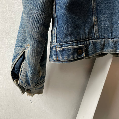 70’s Silver Spur Sherpa Denim Jacket - Large