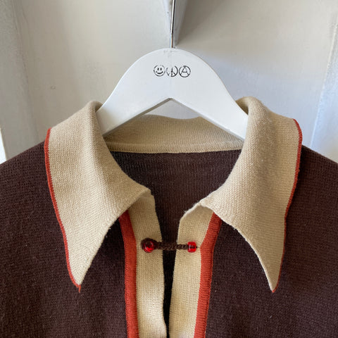 60’s Pointed Collar Knit Pullover - Medium