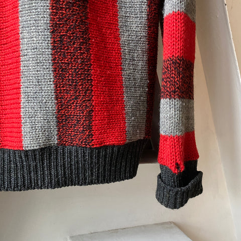 60's Jantzen Striped Cardigan - Medium