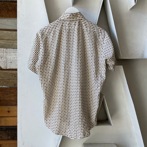 60’s Polka Dot Patterned Party Shirt - Medium