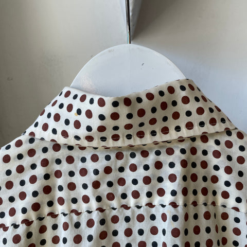 60’s Polka Dot Patterned Party Shirt - Medium