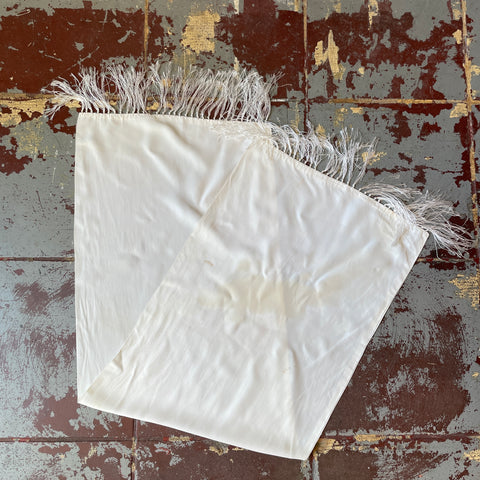 60’s White Rayon Scarf - OS