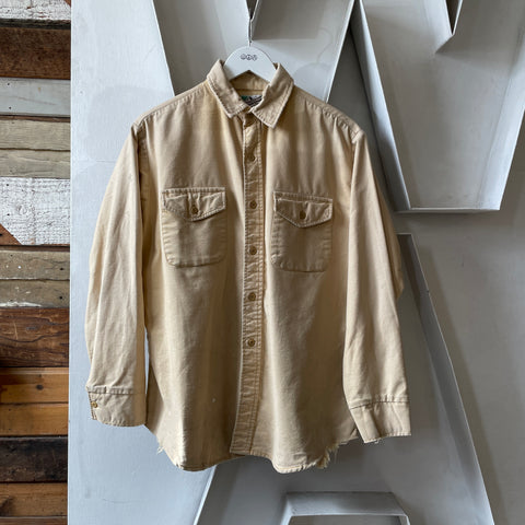 60’s Thrashed Heavy Cotton Work Shirt - Large