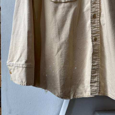 60’s Thrashed Heavy Cotton Work Shirt - Large