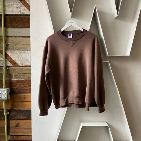 90's Brown Russell Crewneck - Medium