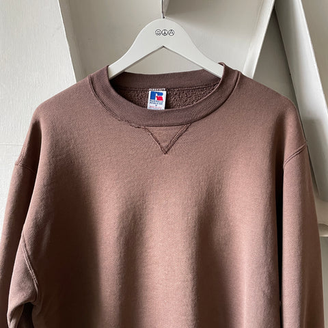 90's Brown Russell Crewneck - Medium