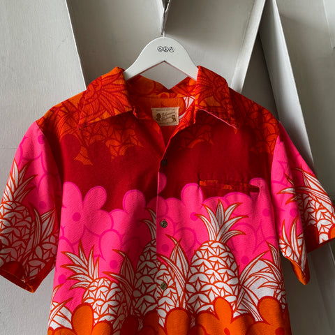 60’s Barkcloth Aloha Loop Collar - Large