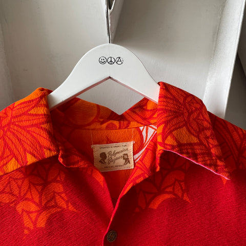 60’s Barkcloth Aloha Loop Collar - Large