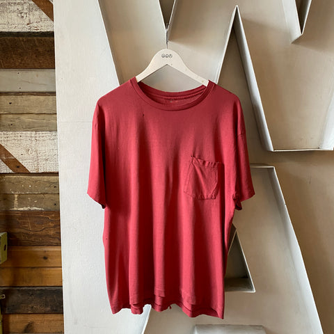 80's Red Pocket Tee - Large