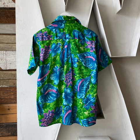 70’s Kauai Barkcloth Aloha Shirt - Medium