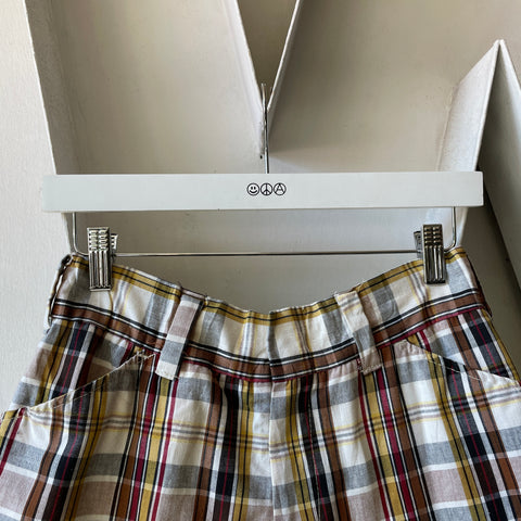 60’s Madras Plaid Shorts - 26” x 3”