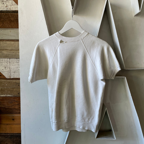 60's Short Sleeve White Sweat - Medium