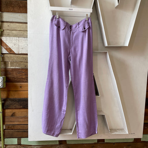 60’s Lavender Linen Flares - 27.5” x 29”