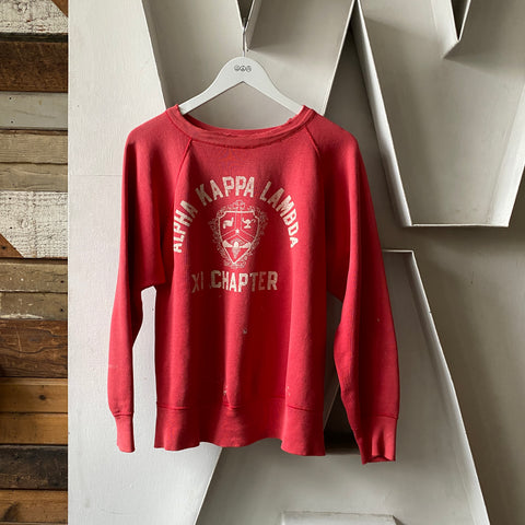 60's Champion Collegiate Raglan Sweatshirt - Large
