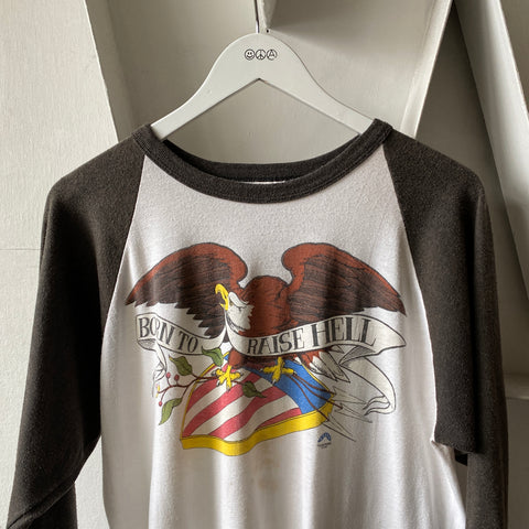 80's Raise Hell Raglan Tee - XL
