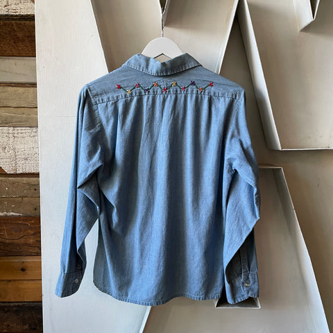 70's Embroidered Lee Chambray - Small