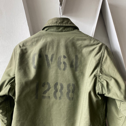 80's Stenciled USN A2 Deck Jacket - Small