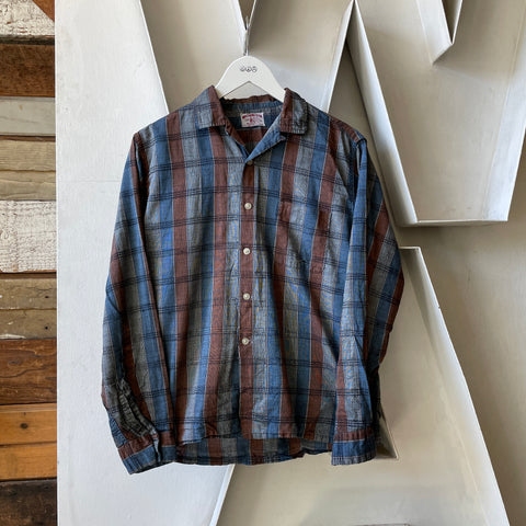 60’s Thrashed Plaid Loop Collar - Small