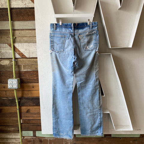 80's Patchwork Orange Tabs - 35” x 32”