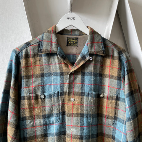 60’s Sears Milliken Wool Loop Collar - Medium