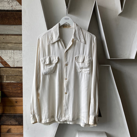 50's Rogue Fol-O-Thru Rayon Shirt - Large