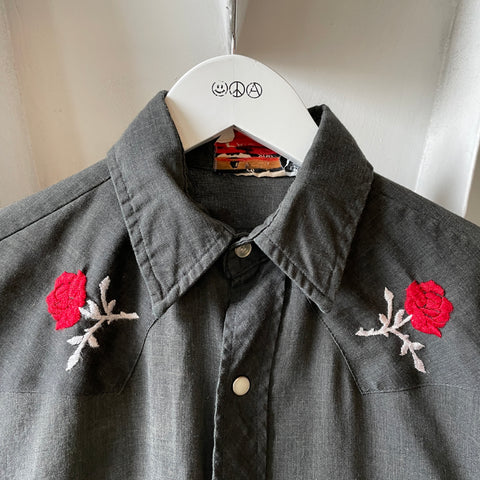 70’s Embroidered Western Shirt - Small