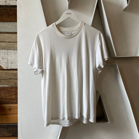 80’s Blank White Tee - Large