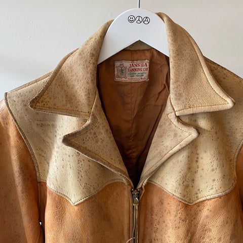 60's Two Tone Leather Jacket - Small