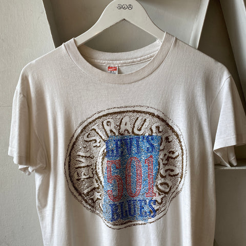 80's Levi's 501 Blues Tee - Medium