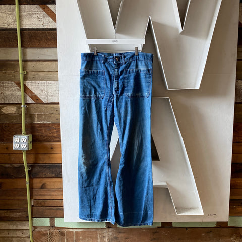70's Repaired Dungarees - 35” x 31.5”