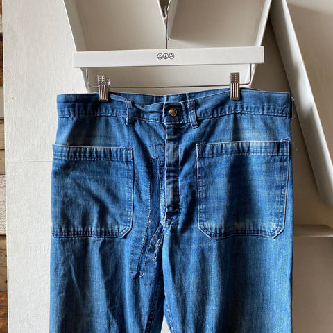 70's Repaired Dungarees - 35” x 31.5”