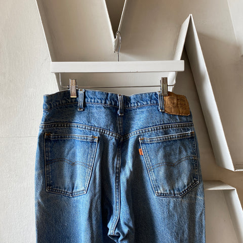 80’s Orange Tab Flared Levi’s - 34” x 33”